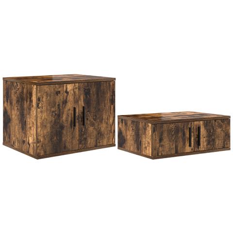 Cabinetto di Stoccaggio in Rovere Affumicato 127x41x40 cm in Legno Ingegnere - Foto 1