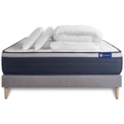Pacchetto Letto Completo - Materasso 180x200cm + Box Spring Con Doghe (kit) + 2 Cuscini + Piumino - Actimemo Max - Foto 4