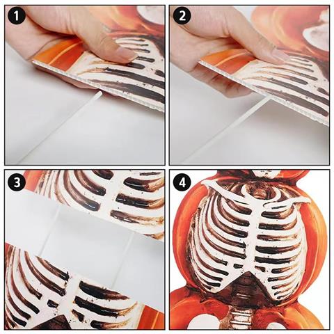 Decorazioni Da Giardino Per Halloween, Zucche Con Fantasmi E Scheletri - Foto 2