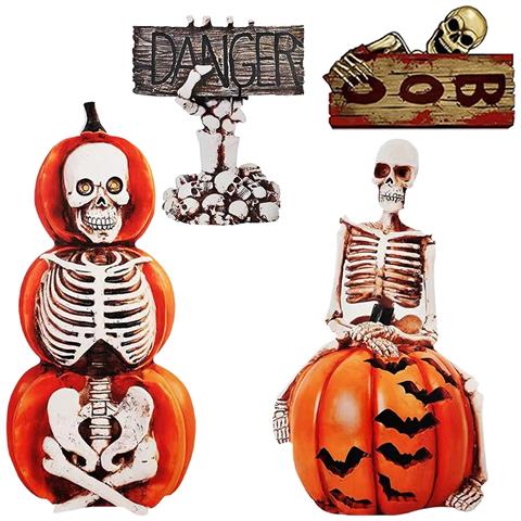 Decorazioni Da Giardino Per Halloween, Zucche Con Fantasmi E Scheletri - Foto 1