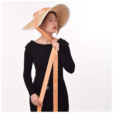 Cappello Da Sole Con Fiori E Nastri Gialli - Foto 4