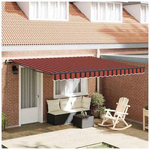 Tenda Retrattile arancione e marrone 400 × 300 cm Tessuto - Foto 2