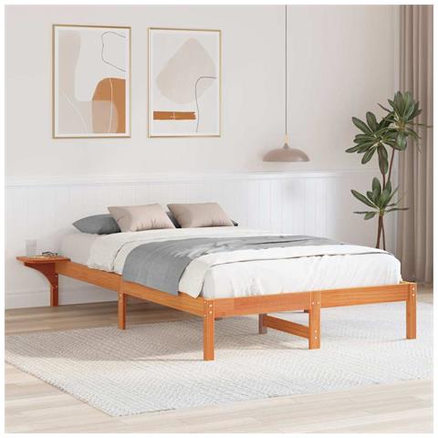 Rete letto con comodini Marrone Cera marrone - Foto 2