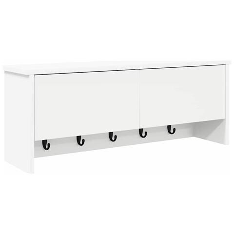 Appendiabiti a muro Bianco 80 x 20 x 30 cm Legno multistrato - Foto 1