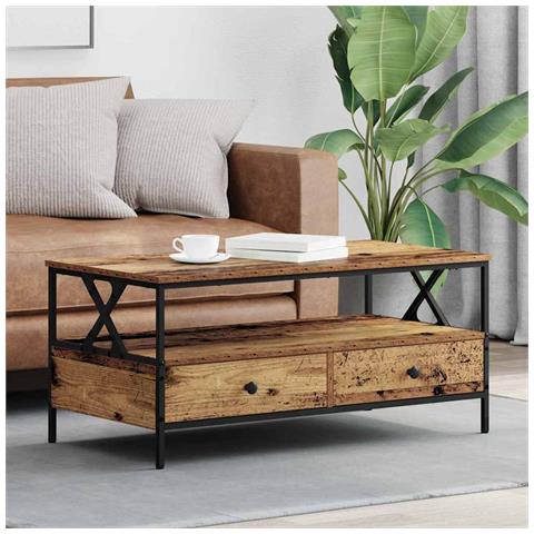Tavolino da salotto with Drawer Legno vecchio 100 x 51 x 45 cm - Foto 2