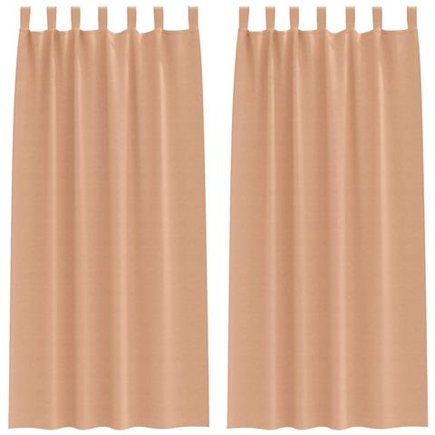 Tende con tende 2 pcs Marrone chiaro Poliestere - Foto 1