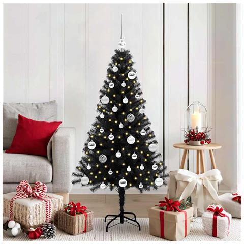 Albero di Natale con 150 LED con supporto Nero 150 cm PVC - Foto 2