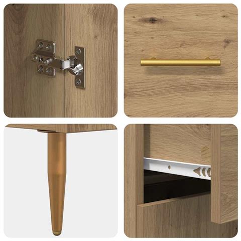 Credenza Rovere artigianale 69,5 x 34 x 90 cm Legno multistrato - Foto 9