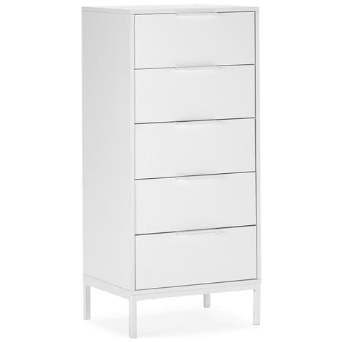 Cassettiera Alta Auri 5 Cassetti Colore Bianco - Foto 1