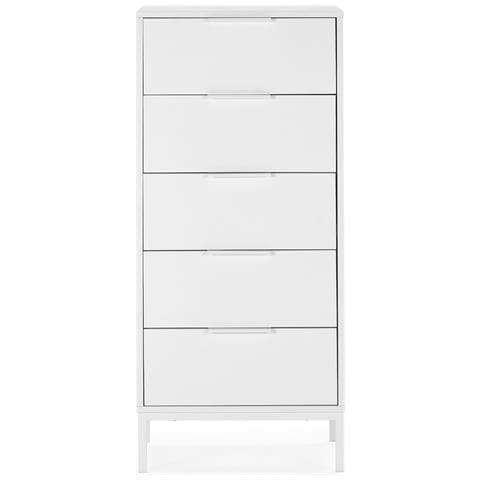 Cassettiera Alta Auri 5 Cassetti Colore Bianco - Foto 2