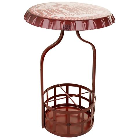 Tavolo Portabottiglie In Metallo Rosso 42x42x60h - Foto 1
