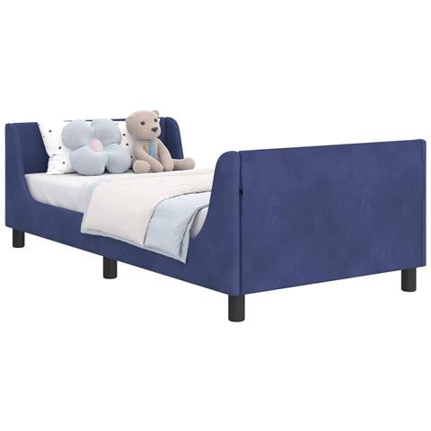 Struttura letto bambini con testata Blu Polizia 90 x 190 cm - Foto 1