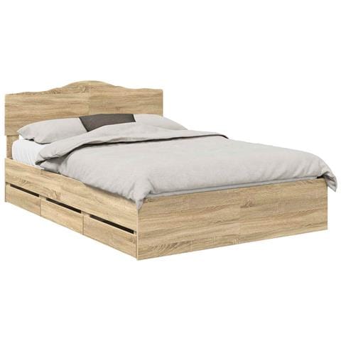 Struttura del letto con cassetto Rovere Sonoma 150 x 200 cm - Foto 1