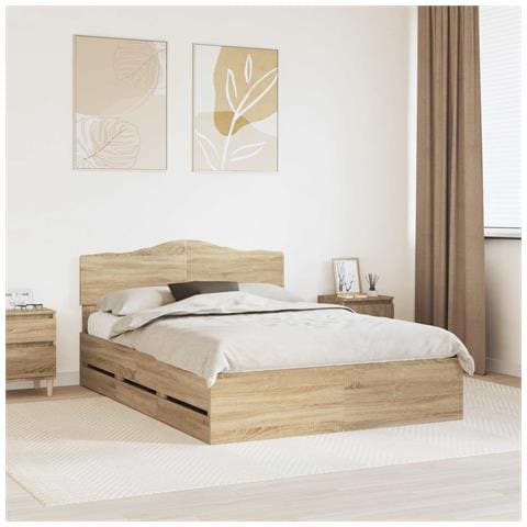 Struttura del letto con cassetto Rovere Sonoma 150 x 200 cm - Foto 2