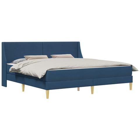 Struttura letto con materasso Blu 180 x 200 cm Poliestere - Foto 1