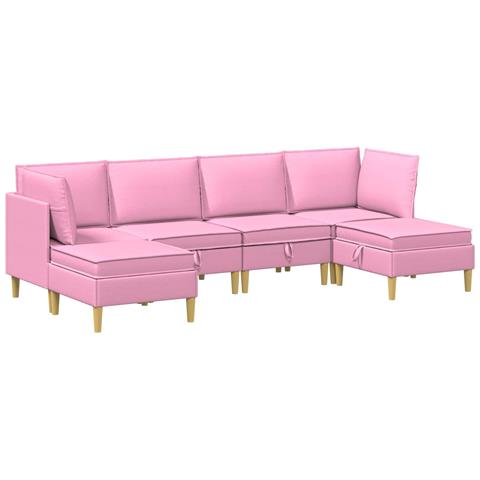 Set di divani modulari con spazio di archiviazione 6 pcs Rosa - Foto 1