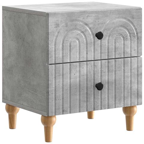 Armadio da Notte con cassetto Grigio Cemento 43 x 34,5 x 48 cm - Foto 1