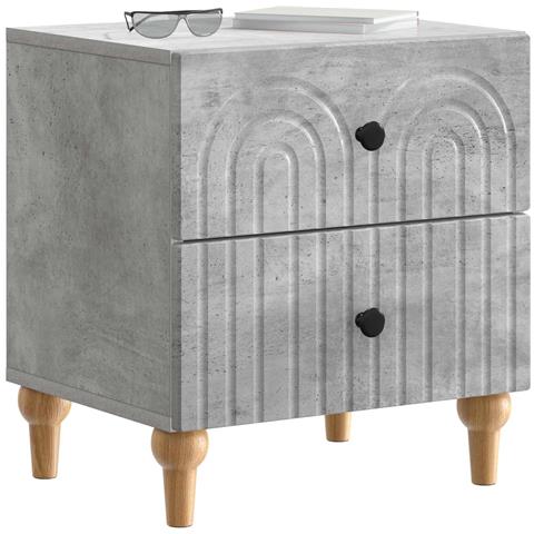 Armadio da Notte con cassetto Grigio Cemento 43 x 34,5 x 48 cm - Foto 2