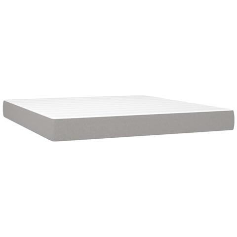 Materasso a Molle Insacchettate Rigidità Media Grigio Chiaro 193x203x20 cm King in Tessuto - Foto 1