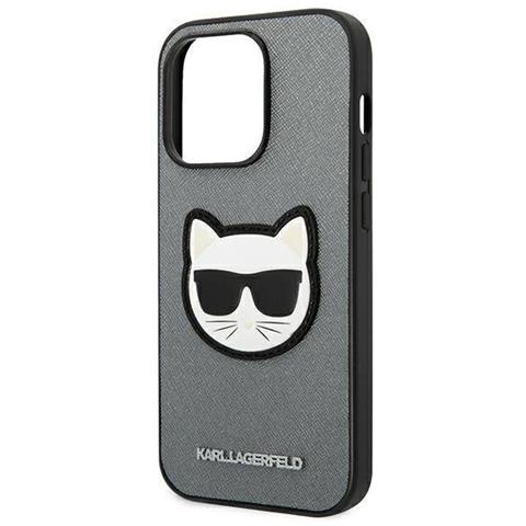 Karl Lagerfeld Klhcp14xsapchg Custodia Iphone 14 Pro Max 6.7 Argento Saffiano Choupette Head Patch - Foto 1