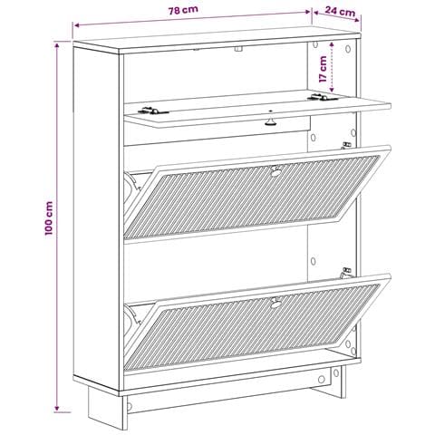 Mobile per scarpe EDE 78 x 24 x 103 cm Legno ingegnerizzato - Foto 8