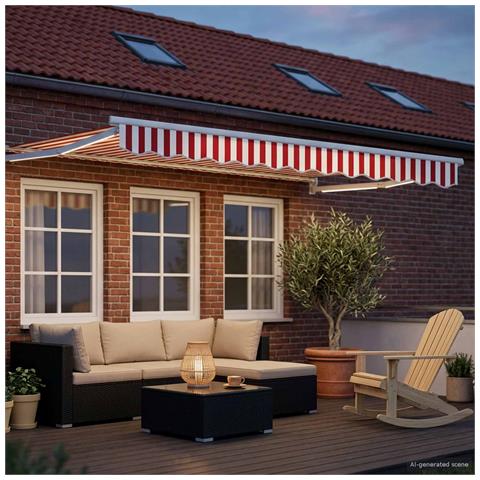 Tettuccio Elettrico Retrattile Rosso e bianco 3 x 2,5 m - Foto 10