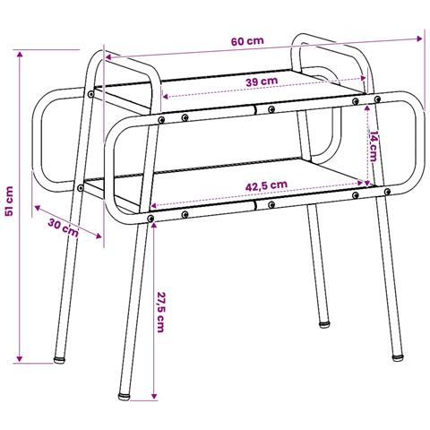 Tavolino da salotto Legno antico 60 x 30 x 51 cm - Foto 7