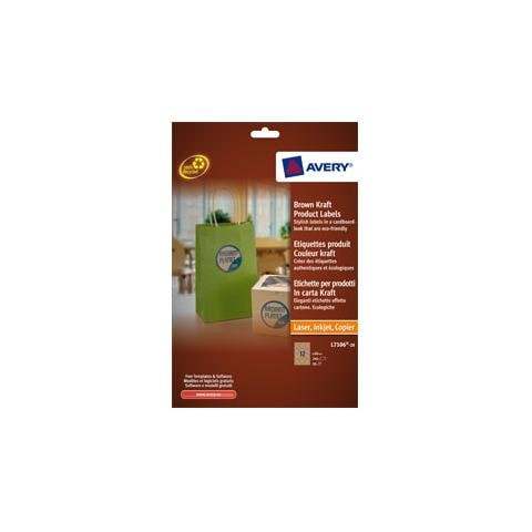 Etichette per Prodotti in Carta Kraft 60 x 60 mm Confezione 20 fogli - Foto 1