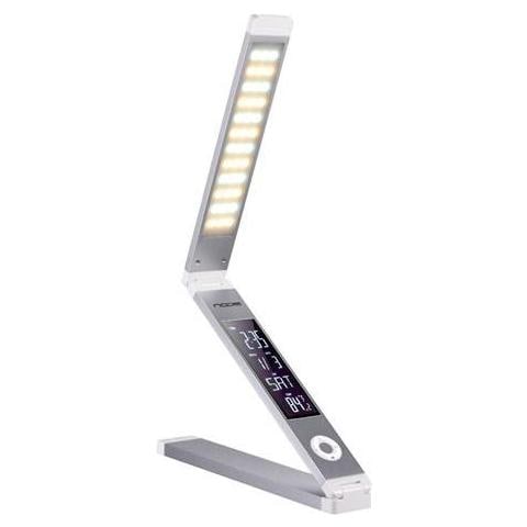 NT-L05 Lampada LED ricaricabile portatile per la lettura con termometro e comandi touch, regolazione della luminosità - Finitura alluminio - Foto 5