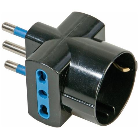 Adattatore Salvaspazio Triplo Spina 10A Prese 10A Maurer
