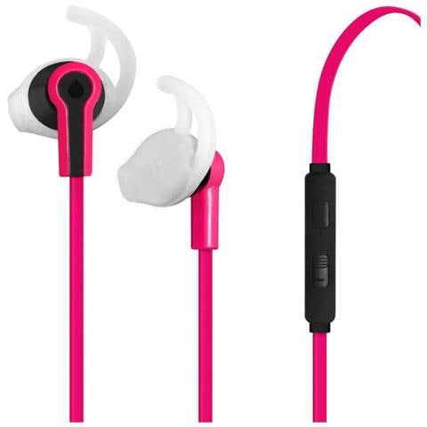 Auricolare Stereo Sport Con Gommino E Aggancio In-Ear Ergonomico +tasto Risp Rosa - Foto 1