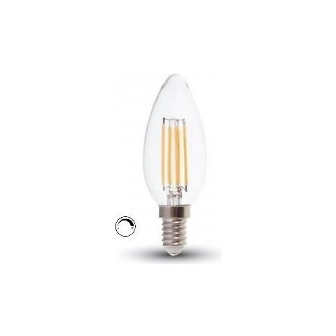 Lampadine Led E14 4w Dimmerabile Filamento Candela Oliva Vt-1986d 4365 - Foto 3