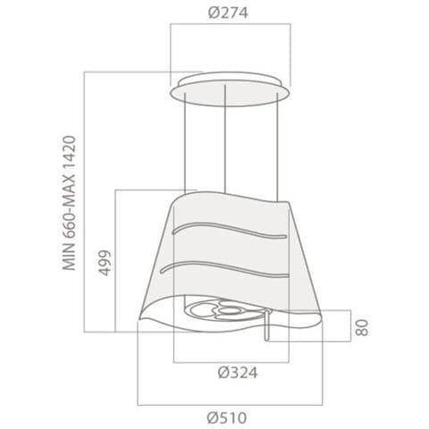 Cappa ad Isola WAVE BK /F / 51 Aspirante e Colore Nero - Foto 4