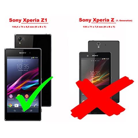 Custodia Compatibile Con Sony Xperia Z1 In Magnesio Bianco - Coperchio Protettivo In Ecopelle Testurizzata E Tasca Per Carte Di Credito - Foto 2