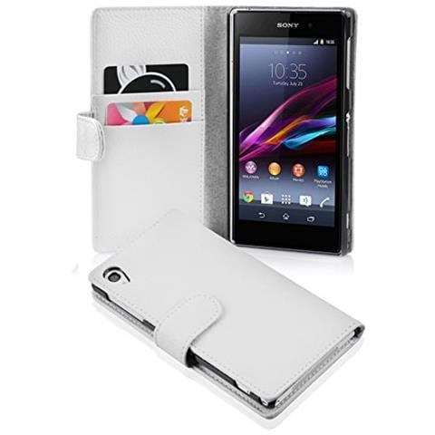 Custodia Compatibile Con Sony Xperia Z1 In Magnesio Bianco - Coperchio Protettivo In Ecopelle Testurizzata E Tasca Per Carte Di Credito - Foto 4