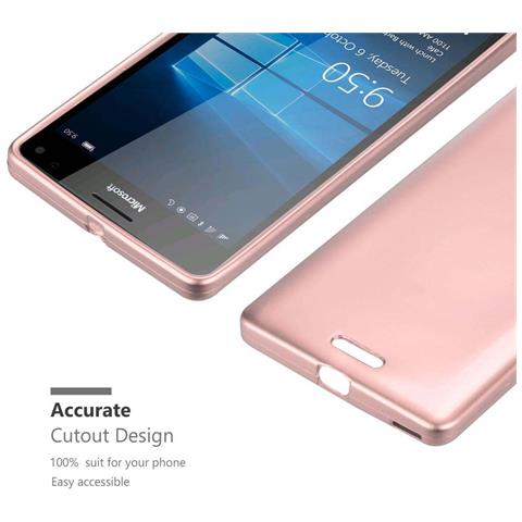 Custodia Compatibile Con Nokia Lumia 950 Xl In Oro Rosa Metallico - Coperchio Protettivo In Silicone Tpu Flessibile - Foto 8