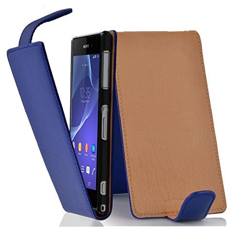 Custodia Compatibile Con Sony Xperia Z2 In Blu Reale - Coperchio Protettivo In Design Flip Realizzato In Similpelle Testurizzata - Foto 1