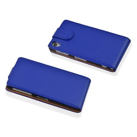 Custodia Compatibile Con Sony Xperia Z2 In Blu Reale - Coperchio Protettivo In Design Flip Realizzato In Similpelle Testurizzata - Foto 2