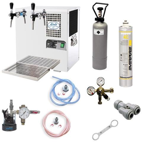 Set Completo - Gasatore Acqua, Distributore Acqua, Macchina Acqua Frizzante, Erogatore Acqua Frizzante - As-45, 2 Linee - Foto 1