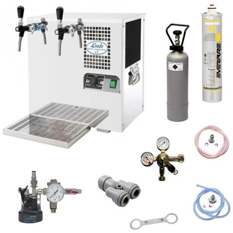 Set Completo - Gasatore Acqua, Distributore Acqua, Macchina Acqua Frizzante, Erogatore Acqua Frizzante - As-45, 2 Linee - Foto 2