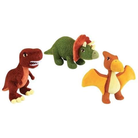 Les Jeminosaurs Set Di 3 Peluche Di Dinosauro Tirannosauro, Pteranodo E Triceratopo + / - 18 Cm - 100% Riciclato - Foto 1