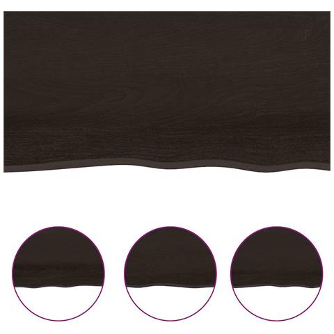 Ripiano Marrone Scuro 160x60x (2-4) cm Massello Rovere Trattato - Foto 9