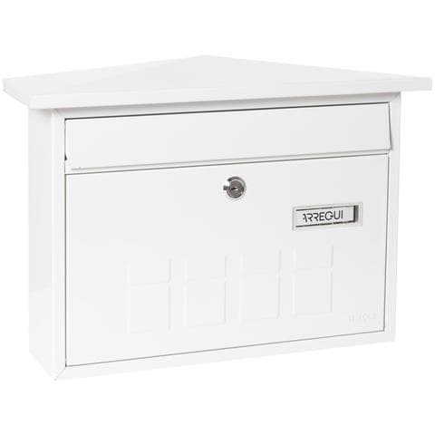 Deco E5701 Cassetta Postale Individuale In Acciaio, Cassetta Della Posta Da Parete, Fondo Stretto, Dimensione M (din A4 E Riviste), Bianco - Foto 1