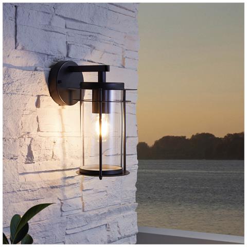 Applique Contemporanea Da Esterno Valdeo 1 Luce Acciaio Zincato Nero - Foto 1