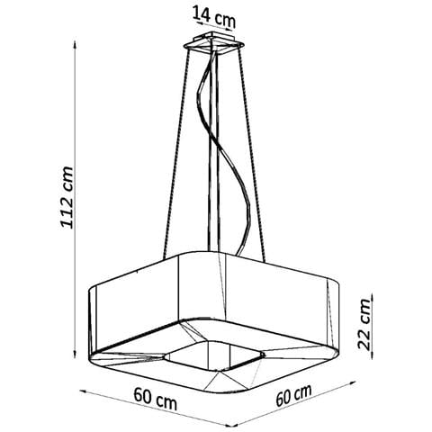 Sollux Lighting Lampadario Urano 60 Bianco Sl.0783 - Minimalista Lampadari Bianco 112x60x60 Cm - Foto 7