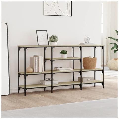 Tavolo Consolle Rovere Sonoma 160x29x80 Cm In Legno Multistrato - Foto 3