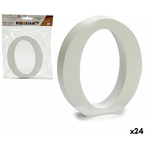 Lettera O Bianco Legno 2 X 16 X 14,5 Cm (24 Unità) - Foto 1