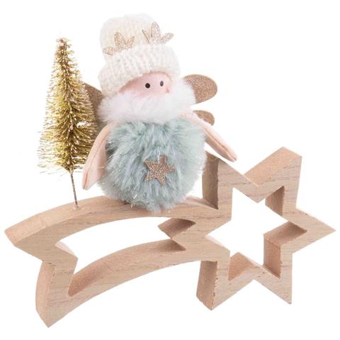 Decorazione Natalizia Multicolore Naturale Legno Tessuto 18 X 6 X 16 Cm - Foto 1