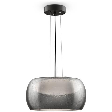 Lampadario A Sospensione Moderno Solen Metallo Nero Vetro 1 Led 13w - Foto 1