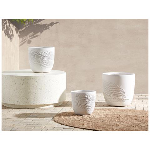 Vaso Da Fiori Argilla Bianco Sporco 28 X 28 X 16 Cm Ftero - Foto 1